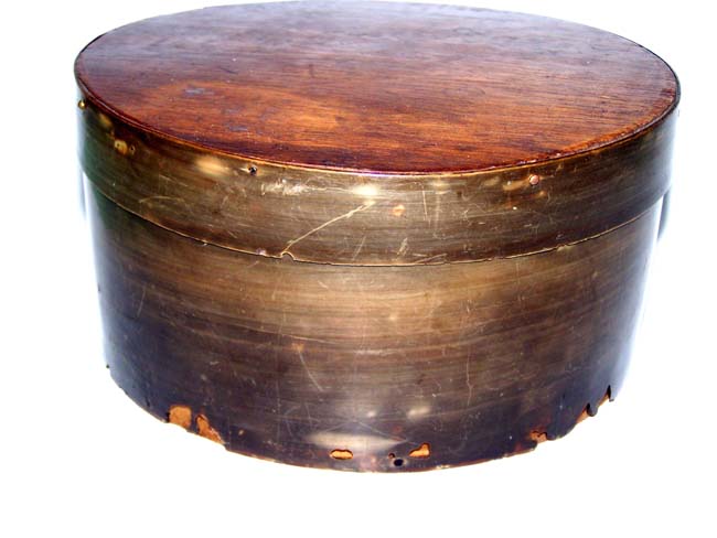 A 19th century ANTIQUE Baleen Box decorated with Seven 'Half-Moon' fasteners